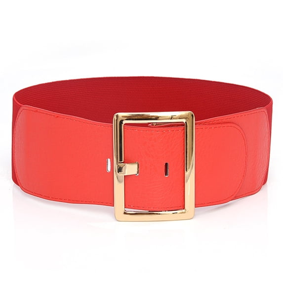IQOGKRN Women Wide Elastic Waist Belt Fashion Decorative Stretch Waistband For Wedding Dresses Gowns Casual Outfits Red One Size