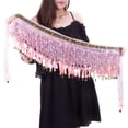 thumbnail image 1 of IQOGKRN Women's Belly Dance Hip Scarf Performance Outfits Skirt Festival Clothing Pink One Size, 1 of 3