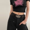 thumbnail image 1 of IQOGKRN Women's British Style Star Buckle Belt Fashionable Faux Leather Waist Strap for Jeans & Dresses Coffee One Size, 1 of 5