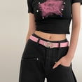 thumbnail image 1 of IQOGKRN Women's British Style Star Buckle Belt Fashionable Faux Leather Waist Strap for Jeans & Dresses Hot Pink One Size, 1 of 5