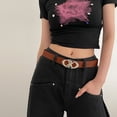 thumbnail image 1 of IQOGKRN Women's British Style Star Buckle Belt Fashionable Faux Leather Waist Strap for Jeans & Dresses Khaki One Size, 1 of 5