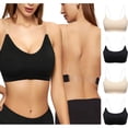 thumbnail image 1 of IQOGKRN Women's Clear Strap Bra Wireless Invisible Low Back Unpadded Bra with Convertible Straps Black L, 1 of 5