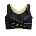 thumbnail image 1 of IQOGKRN Women's Cross-Buckle Wireless Push-Up Bra Seamless Full Coverage Adjustable Side Closure Bralette for Lift & Support Black 2XL, 1 of 2