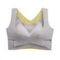 thumbnail image 1 of IQOGKRN Women's Cross-Buckle Wireless Push-Up Bra Seamless Full Coverage Adjustable Side Closure Bralette for Lift & Support Grey L, 1 of 2