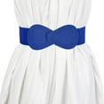 thumbnail image 1 of IQOGKRN Women's Elastic Wide Waist Belt with Bow Buckle Stretchy Cinch Sash for Dresses, Coats & Shirts Blue One Size, 1 of 3