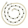 thumbnail image 1 of IQOGKRN Women's Elegant Pearl Waist Chain Belt Adjustable Metal Link with Faux Pearls & Rhinestone Accents Dress Cinch Belt for Weddings Black One Size, 1 of 9