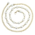 thumbnail image 1 of IQOGKRN Women's Elegant Pearl Waist Chain Belt Adjustable Metal Link with Faux Pearls & Rhinestone Accents Dress Cinch Belt for Weddings White One Size, 1 of 8