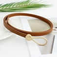 thumbnail image 1 of IQOGKRN Women's Minimalist Knot Waist Belt Thin Faux Leather Skinny Dress Belt with Gold Metal Loop for Dresses & Coats Khaki One Size, 1 of 3