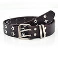 thumbnail image 1 of IQOGKRN Women's Punk Style Star Rivet Double Buckle Belt Wide PU Leather Waist Strap for Jeans & Streetwear Coffee One Size, 1 of 3