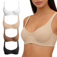 thumbnail image 1 of IQOGKRN Women's Underwire Bra Seamless Unpadded Support Bra with Wide Straps for Lift Comfortable Bra Beige L, 1 of 8