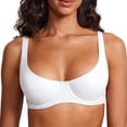 thumbnail image 1 of IQOGKRN Women's Underwire Bra Seamless Unpadded Support Bra with Wide Straps for Lift Comfortable Bra White L, 1 of 9