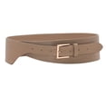 thumbnail image 1 of IQOGKRN Women's Wide Elastic Waist Belt with Gold Pin Buckle Stretchy Corset-Style Sash for Dresses Khaki One Size, 1 of 3