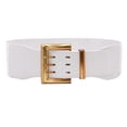 thumbnail image 1 of IQOGKRN Women's Wide Elastic Waist Belt with Square Metal Pin Buckle Fashionable High-Waist Body Shaper Accessory White One Size, 1 of 3