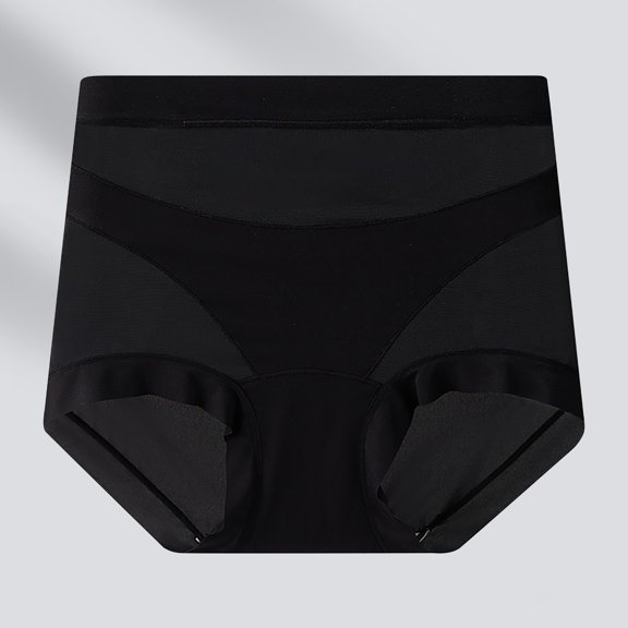 IQPE High Waisted Shaping Boyshort Panties for Women, Tummy Control Seamless No Show Underwear, Invisible Shapewear Briefs with High Rise Full Coverage, Non Roll Non Pinch Black,L
