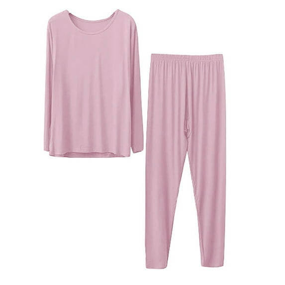 IQPE Plus Size Thermal Underwear for Women Fleece Lined Base Layer Set Extended Sizes Lightweight Brushed Top and Bottom Navy XXXXXL