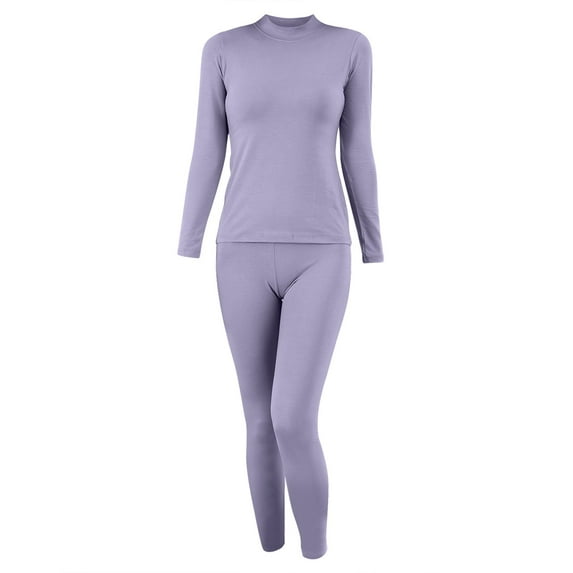 IQPE Women‘s Cotton Thermal Underwear Set Lightweight Base Layer Long Johns Soft Long Sleeve Top and Bottom Sky Blue XXL