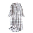 thumbnail image 1 of IQPE Womenâs Knit Cotton Flannel Nightgown Vintage Style Loose Fit Warm Winter Pajamas Plus Size White, 1 of 2