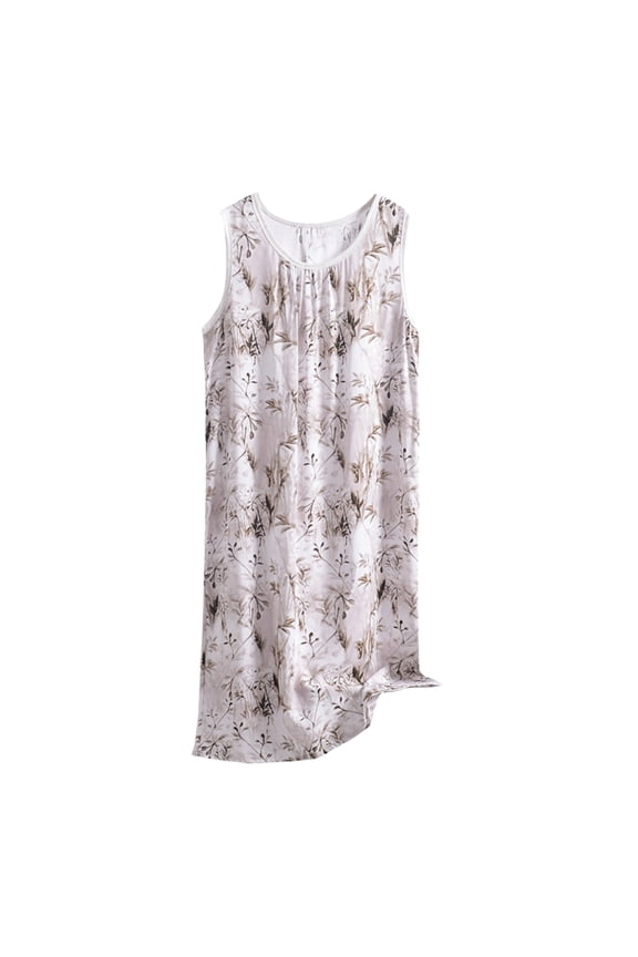 Women‘s Sleeveless Nightgown Poplin Cottony Slip Dress Loose Fit Summer Sleepwear Extended Plus Size Big & Tall Purple