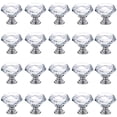 thumbnail image 1 of IQUALITE 20 Pack Diamond Crystal Glass Drawer Knobs 30mm Aluminum Base Cabinet Hardware, Clear, 1 of 5