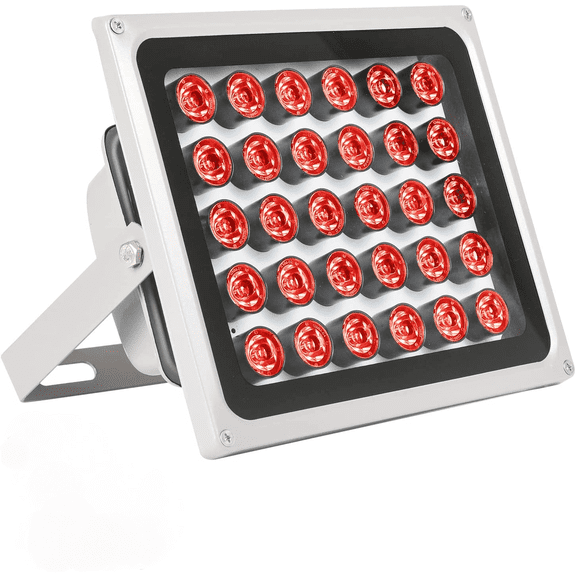 IR Illuminator Long Range up to 330ft/100m,30-LEDs 850nm,IR Infrared Light for Security Camera, Waterproof, Auto ON/Off, Metal Housing, Long Life time up to 25000 Hours