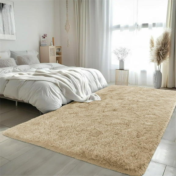 IR Imperial Rooms Shaggy Rug 3x5ft for Hallway, Ultra Soft Modern Area Shag Floor Carpet Beige