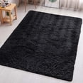 thumbnail image 1 of IR Imperial Rooms Shaggy Rug 4x6ft Area Rug Kids for Bedroom Decor Clearance Shag for Living Room Black, 1 of 10