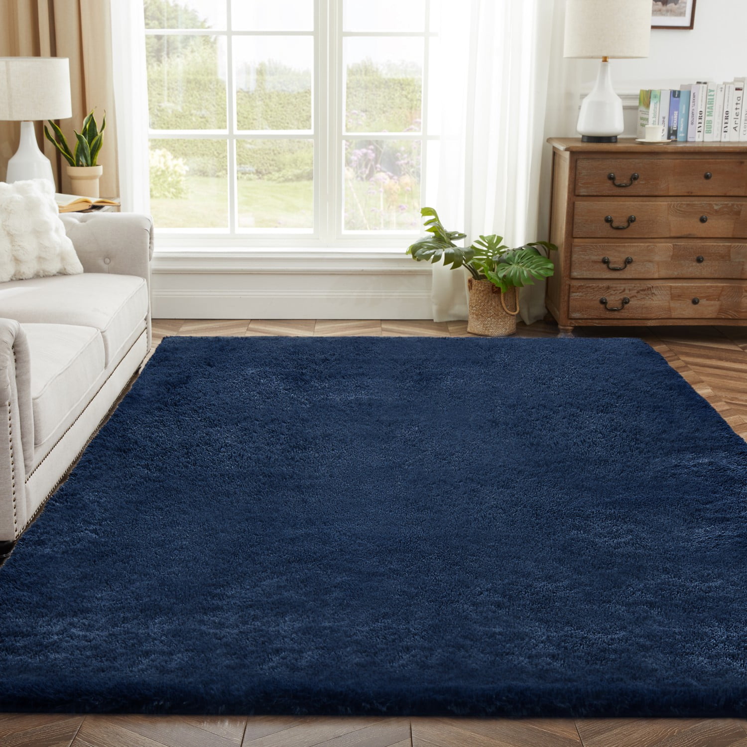 Blue Star Print Rug Soft Carpet For Kids' Bedroom - UK