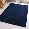 thumbnail image 1 of IR Imperial Rooms Shaggy Rug 4x6ft Area Rug for Bedroom Faux Fur Shag for Living Room Navy, 1 of 10