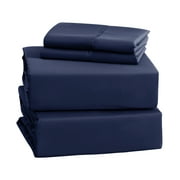 IR Imperial Rooms 1800 Series King Bed Sheet Sets, Microfiber Ultra Soft Navy Blue, King 4 Piece