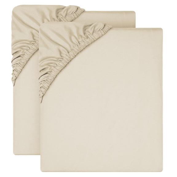 IR Imperial Rooms 2 Pack Fitted Sheet Hotel Deep Pocket Soft Sheet King Cream