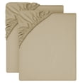 thumbnail image 1 of IR Imperial Rooms 2 Pack Fitted Sheet Hotel Deep Pocket Soft Sheet Queen Beige, 1 of 9