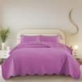 thumbnail image 1 of IR Imperial Rooms 2 Piece Microfiber Quilt Reversible Kids Bedding Soft 1 Bedspread & 1 Pillow Shams Lilac/Purple Twin, 1 of 12