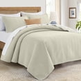 thumbnail image 1 of IR Imperial Rooms 2-Piece Soft Linen Quilt Set, Ultrasonic Chevron Pattern All Season Coverlet, Twin, Ivory, 1 of 10
