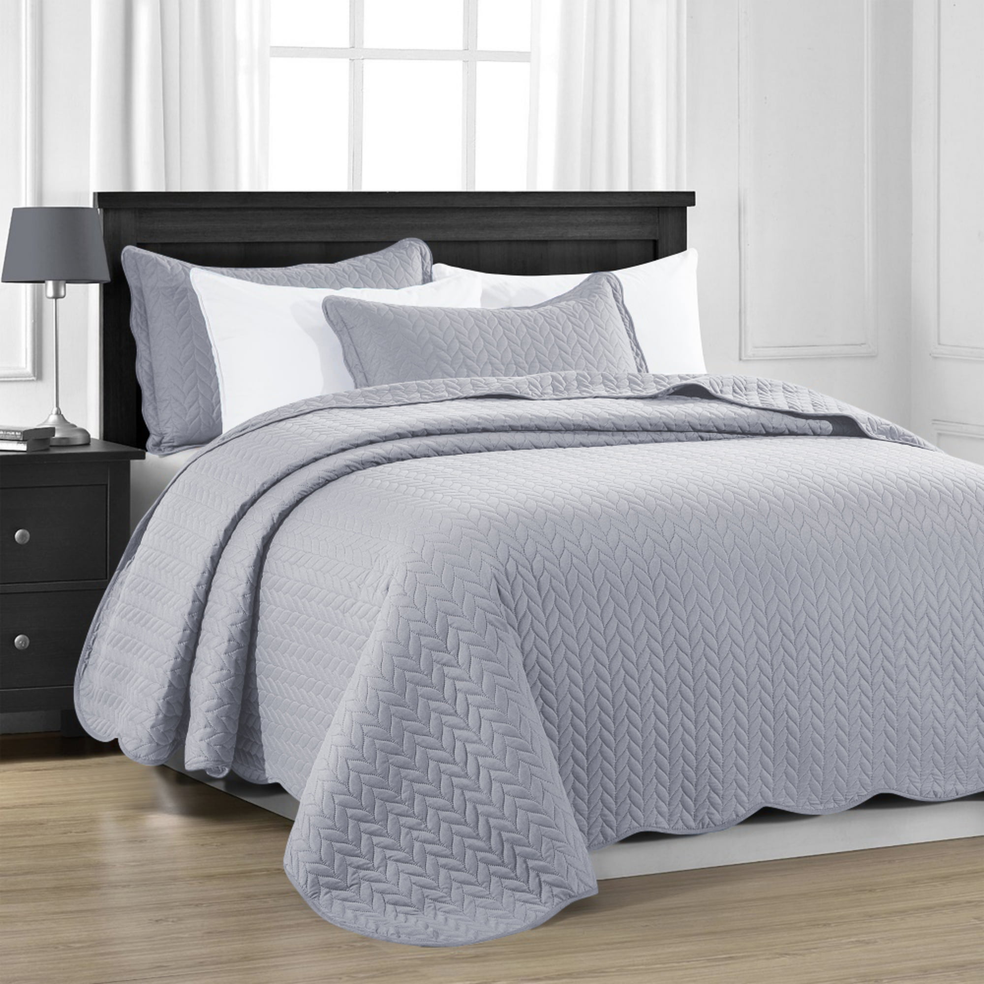 IR Imperial Rooms 2 Piece Twin Quilt Soft Microfiber Tulip Bedspread   IR Imperial Rooms 2 Piece Twin Quilt Soft Microfiber Tulip Bedspread Set With 1 Shams Silver Ccf4dfd3 3e16 4454 8353 A8aeda33552f.b6a0d2dcaae19917727436305a6b9d21 