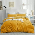 thumbnail image 1 of IR Imperial Rooms 3 Piece Duvet Cover Soft Microfiber Button Closer Ochre Color Queen All-Ages, 1 of 7