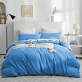 thumbnail image 1 of IR Imperial Rooms 3 Piece Duvet Cover Set Soft Microfiber Button Closer Light-Blue Color King All-Ages, 1 of 7