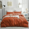 thumbnail image 1 of IR Imperial Rooms 3 Piece Duvet Cover Set Soft Microfiber Button Closer Rust Color King All-Season, 1 of 6