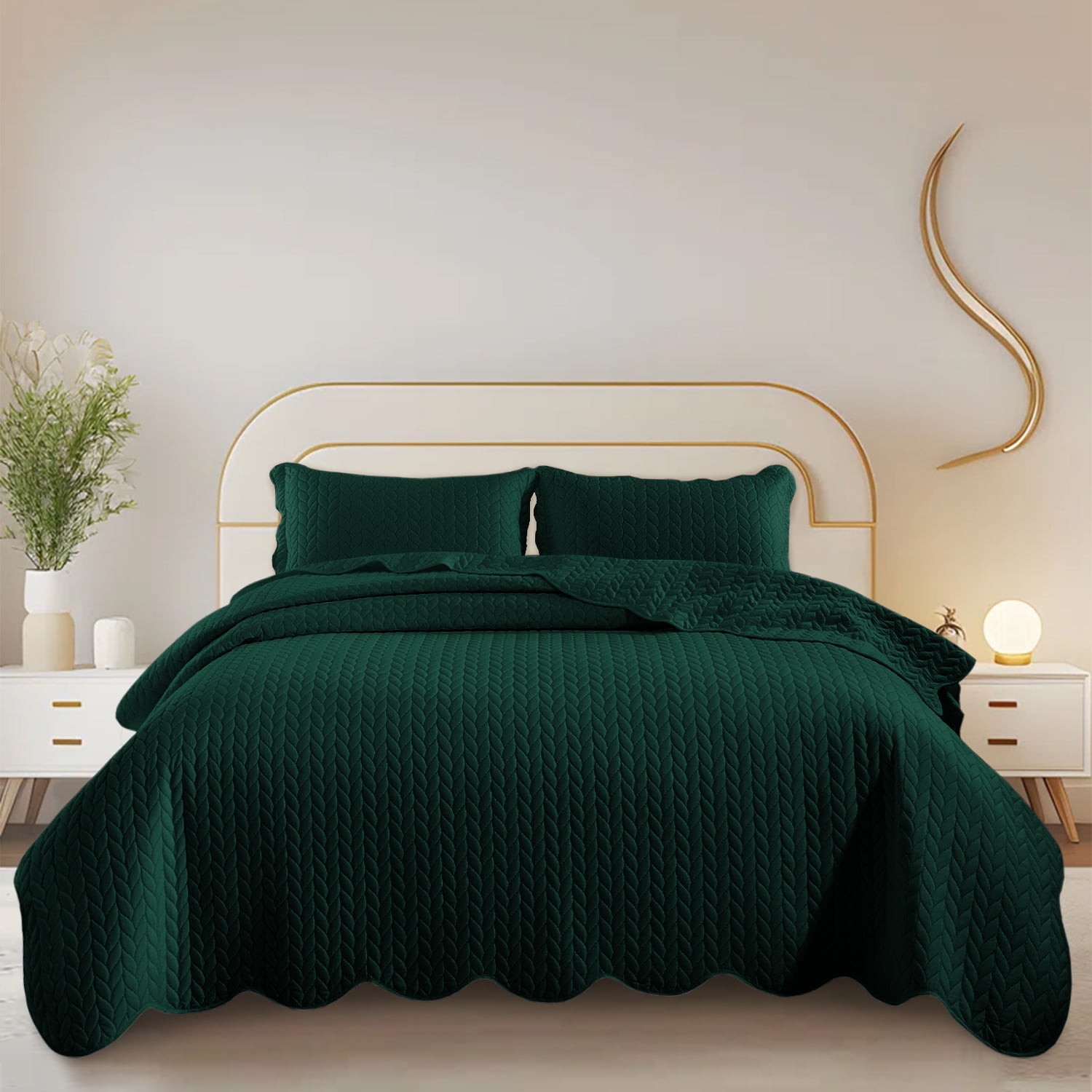 IR Imperial Rooms 3 Piece Full/Queen Quilt Set Bedding Microfiber Soft ...