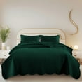 thumbnail image 1 of IR Imperial Rooms 3-Piece Chevron Pattern Microfiber Bedspread & Quilt Set with 2 Pillow Shams, Queen/Full, Emerald Green, 1 of 12