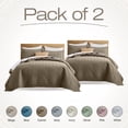 thumbnail image 1 of IR Imperial Rooms 3-Piece Linen Quilt Set, Ultrasonic Embossed Bedspread Soft Lightweight Coverlet, King, Camel (2 Pack), 1 of 11