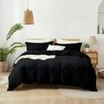 thumbnail image 1 of IR Imperial Rooms 3 Piece Queen Duvet Cover Soft Microfiber Button Closer Black Color All-Season, 1 of 12