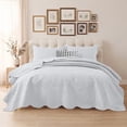 thumbnail image 1 of IR Imperial Rooms 3 Piece Quilt Set Microfiber Embossed Floral Bedspread Lightweight Bedding King White, 1 of 9