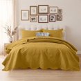 thumbnail image 1 of IR Imperial Rooms 3 Piece Quilt Set Microfiber Embossed Floral Bedspread Lightweight Bedding Queen Ochre, 1 of 9