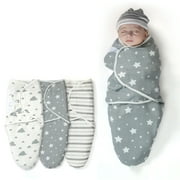 IR Imperial Rooms Baby Blankets Wrap Swaddle for 0-3 Months Gray Unisex Pure Cotton 3-Pcs