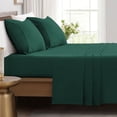 thumbnail image 1 of IR Imperial Rooms Bed Sheet Set 1800 Series Soft Deep Pocket Microfiber 400 Thread Count Brushed Emerald Green King 4 Piece, 1 of 8