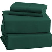 IR Imperial Rooms Bed Sheet Sets Deep Pocket Soft Microfiber, 1800 Series Queen Forest Green 4 Pcs