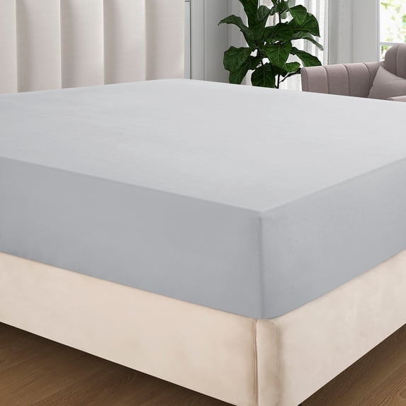 IR Imperial Rooms Fitted Sheet Deep Pocket Extra Soft Brushed Microfiber 1800 Series Light Gray King
