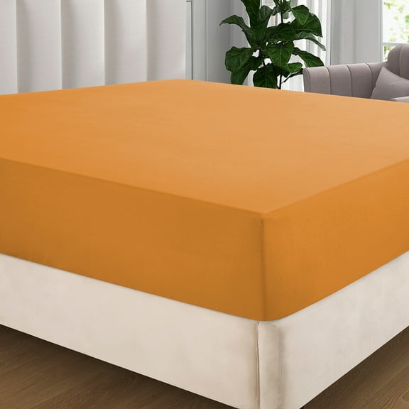 IR Imperial Rooms Fitted Sheet Deep Pocket Extra Soft Brushed Microfiber 1800 Series Ochre King