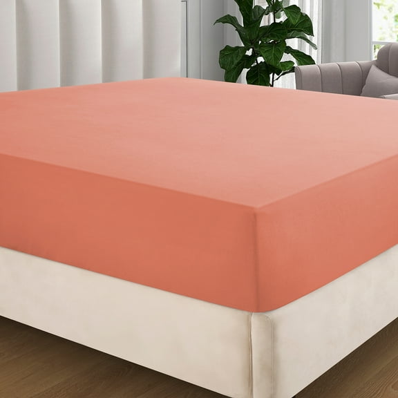 IR Imperial Rooms Fitted Sheet Deep Pocket Extra Soft Brushed Microfiber 1800 Series Peach King