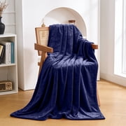 IR Imperial Rooms Fleece Bed Throw Blanket, Plush, Travel and Couch Fuzzy, Cozy Washable Ultrasoft Throw Size Navy